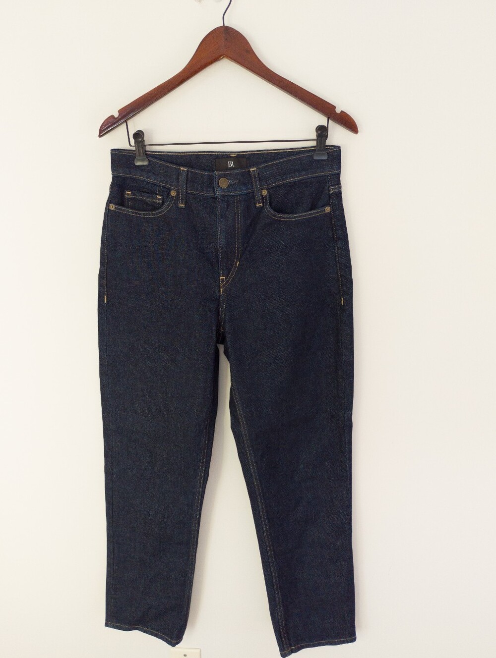 Banana Republic The Straight Dark Rinse Blue Jeans High Rise Denim Size 28
